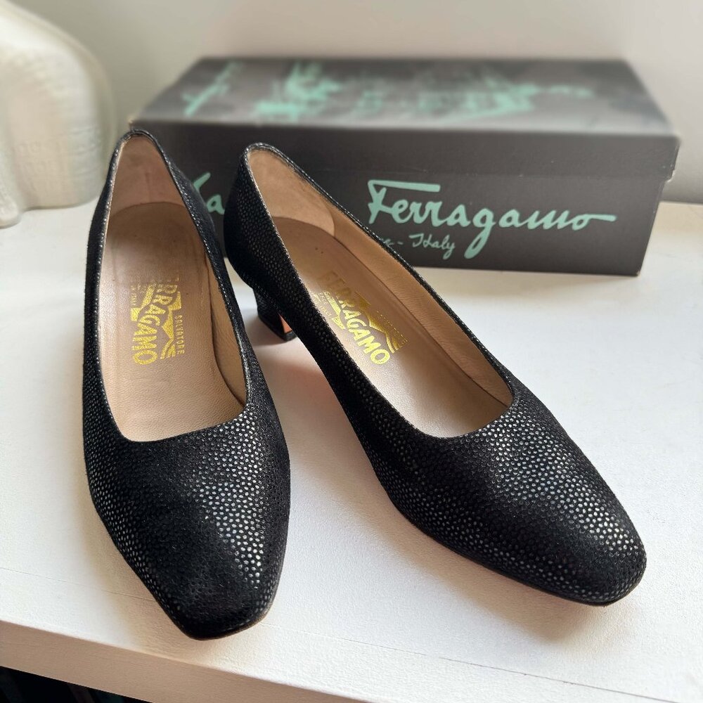Salvatore Ferragamo Vintage 70's Textured Heels